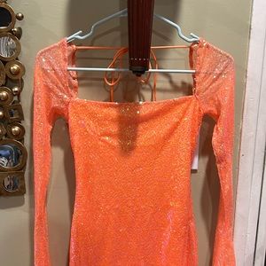 Orange Sparkly Party Dress